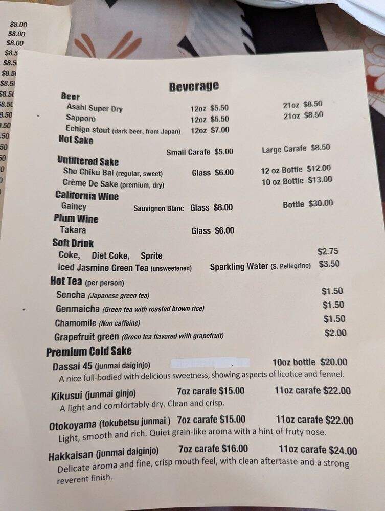 Sushi Time - San Francisco, CA menu_pic