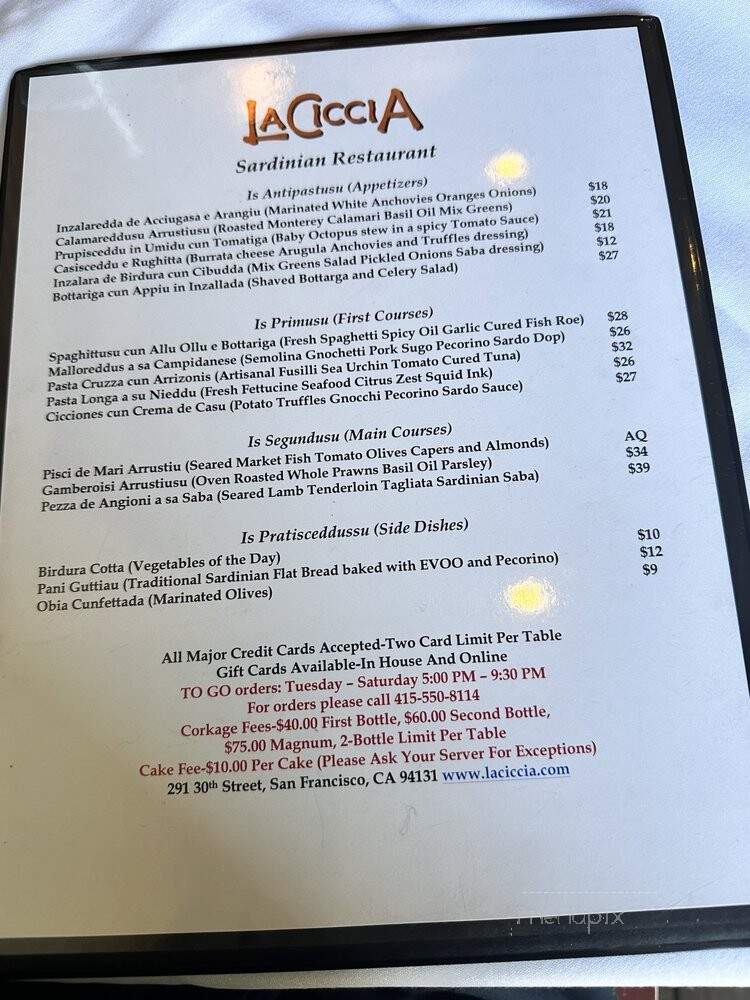 La Ciccia Restaurant - San Francisco, CA
