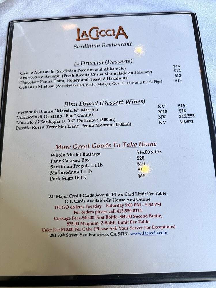 La Ciccia Restaurant - San Francisco, CA