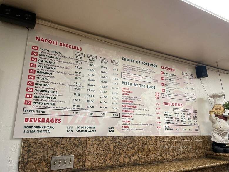 Napoli Pizza - San Francisco, CA menu_pic