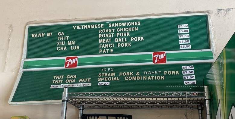 Saigon Sandwich Shop - San Francisco, CA menu_pic