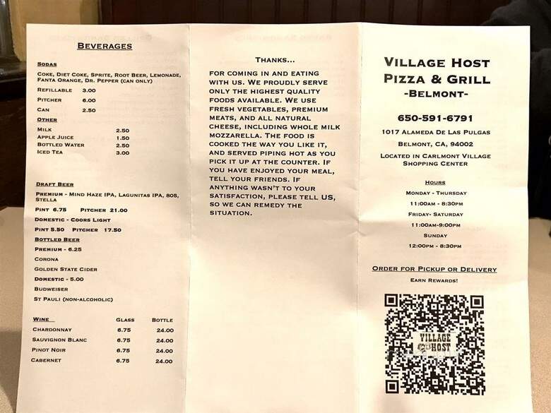 Village Host Pizza - Belmont, CA