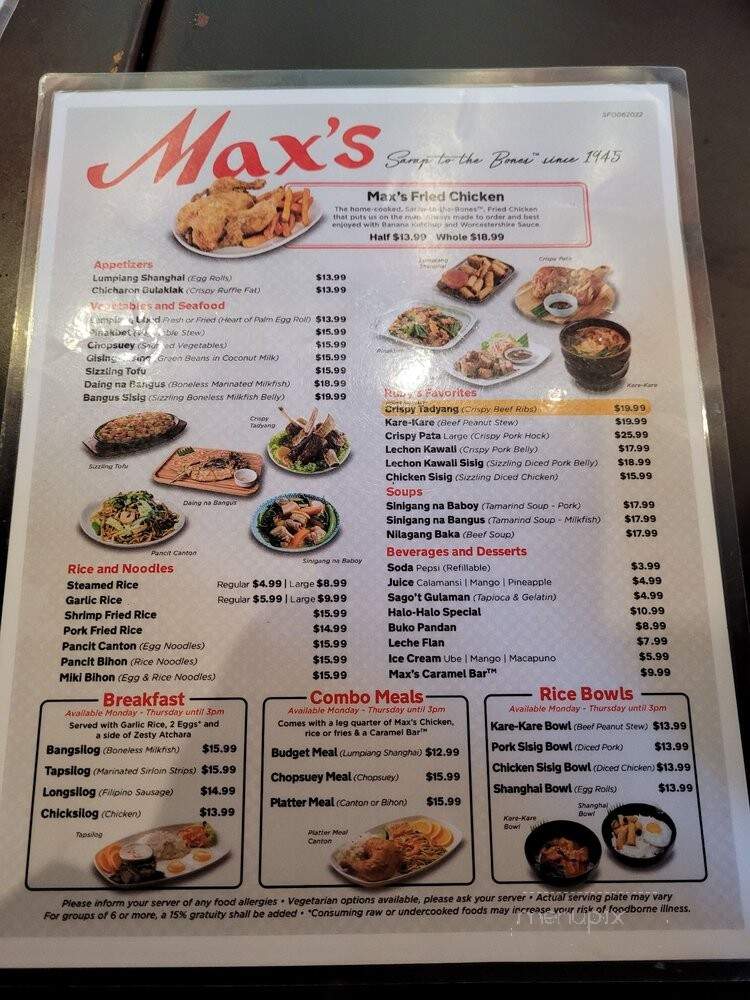 Max's Restaurant-Philippines - South San Francisco, CA