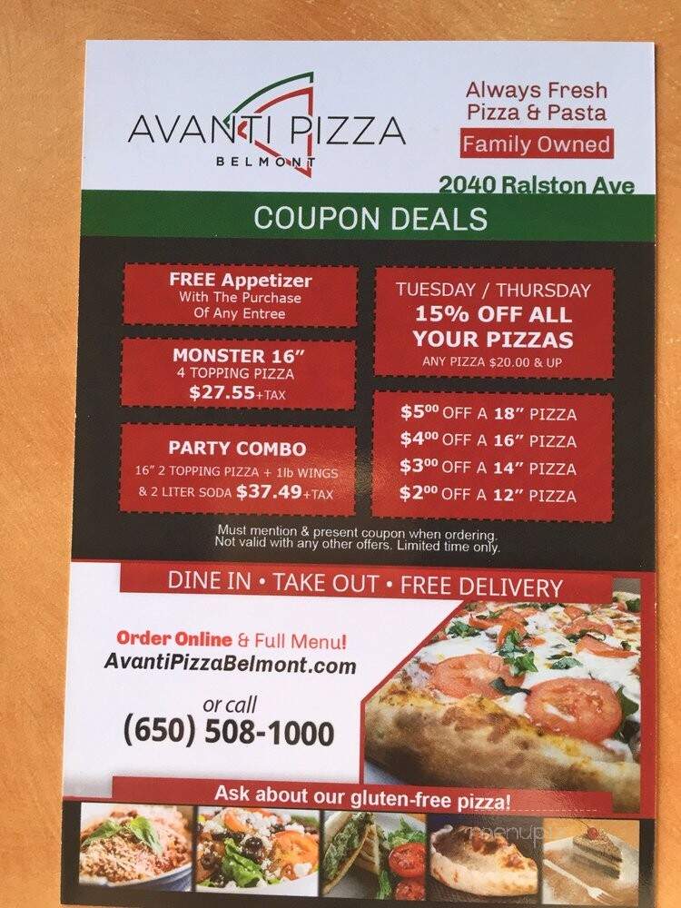 Avanti Pizza & Pasta - Belmont, CA