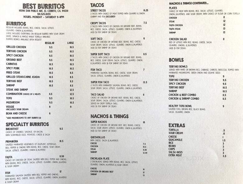 Best Burritos - El Cerrito, CA