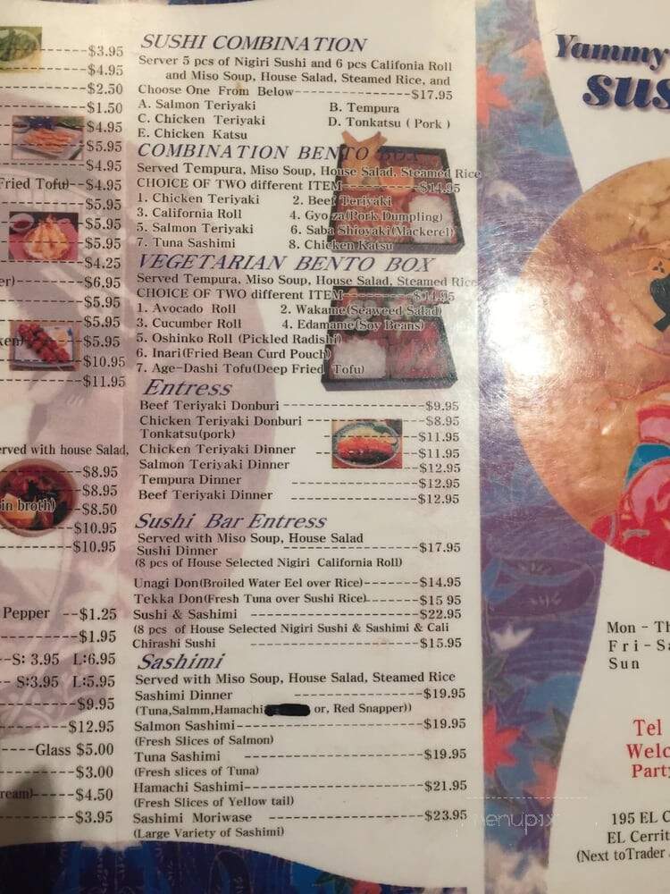 Yammy - El Cerrito, CA menu_pic