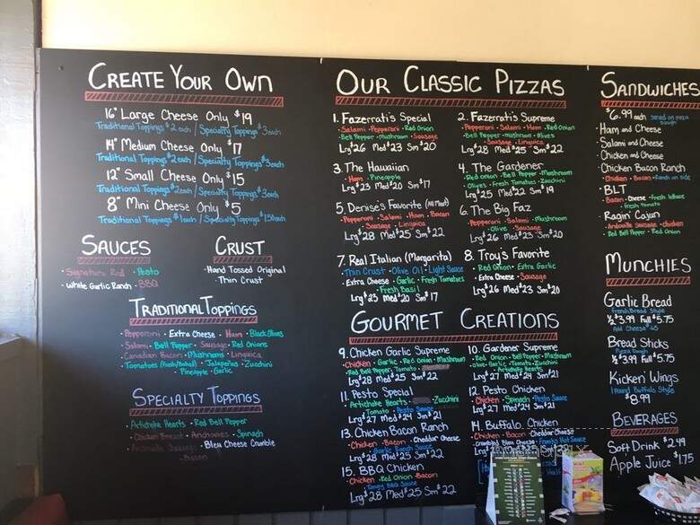 Fazerrati's Pizza Restaurant - Napa, CA menu_pic