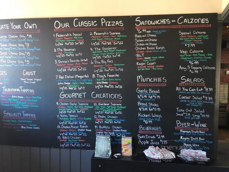 Fazerrati's Pizza Restaurant - Napa, CA menu_pic