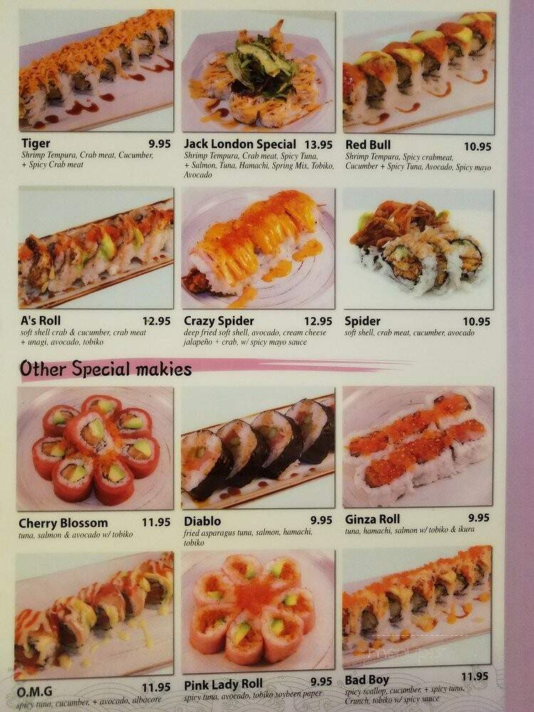 Ginza Restaurant - Oakland, CA menu_pic