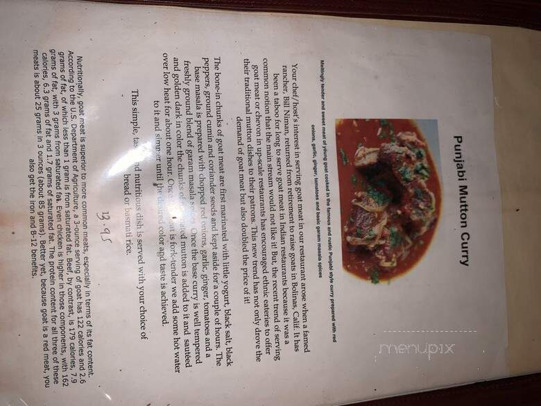 Breads Of India & Gourmet - Berkeley, CA menu_pic