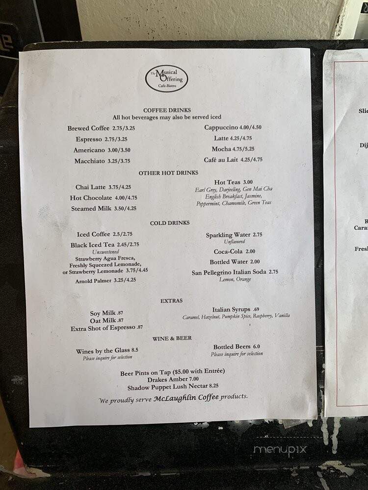 Musical Offering - Berkeley, CA menu_pic
