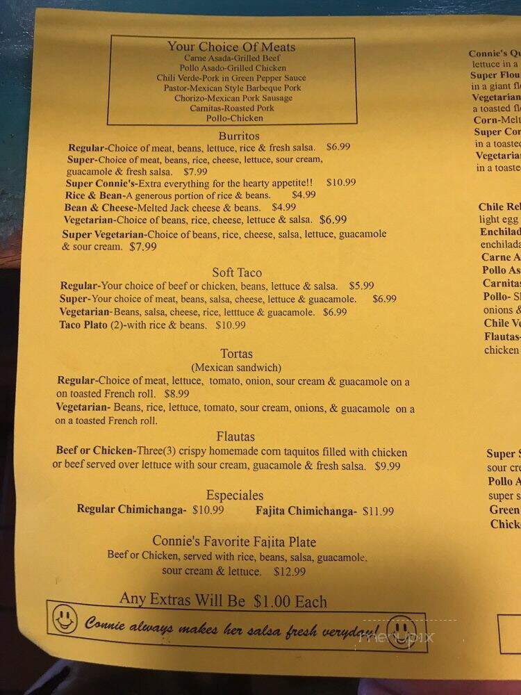 Connie's Cantina - Oakland, CA menu_pic