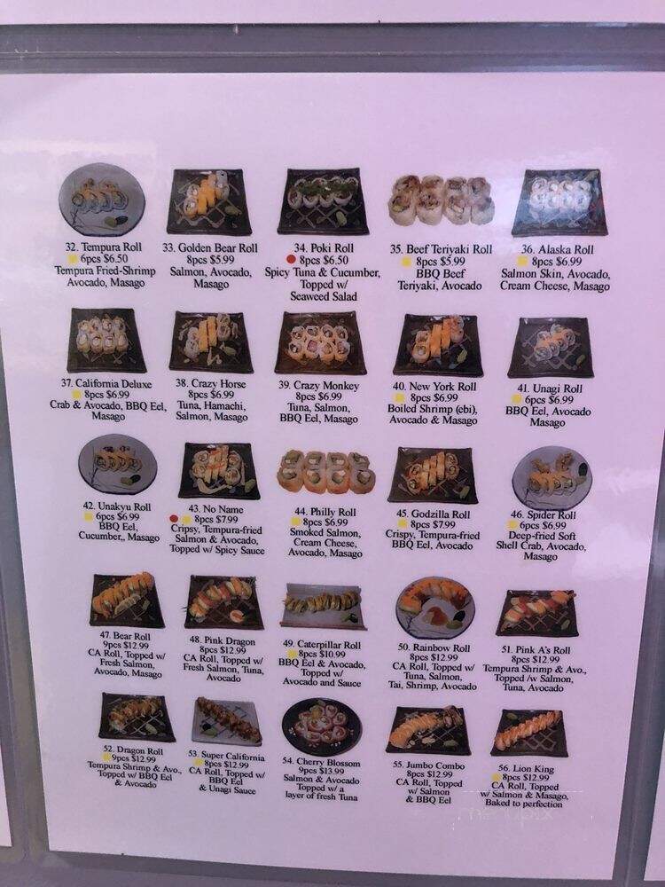 Tako Sushi - Berkeley, CA menu_pic