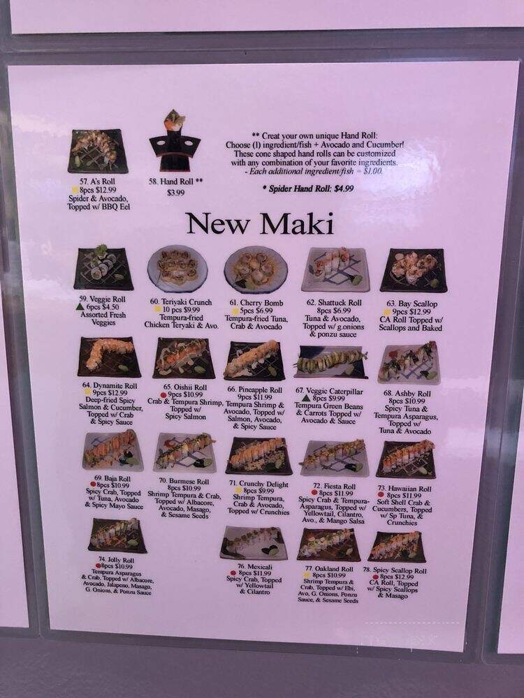 Tako Sushi - Berkeley, CA menu_pic