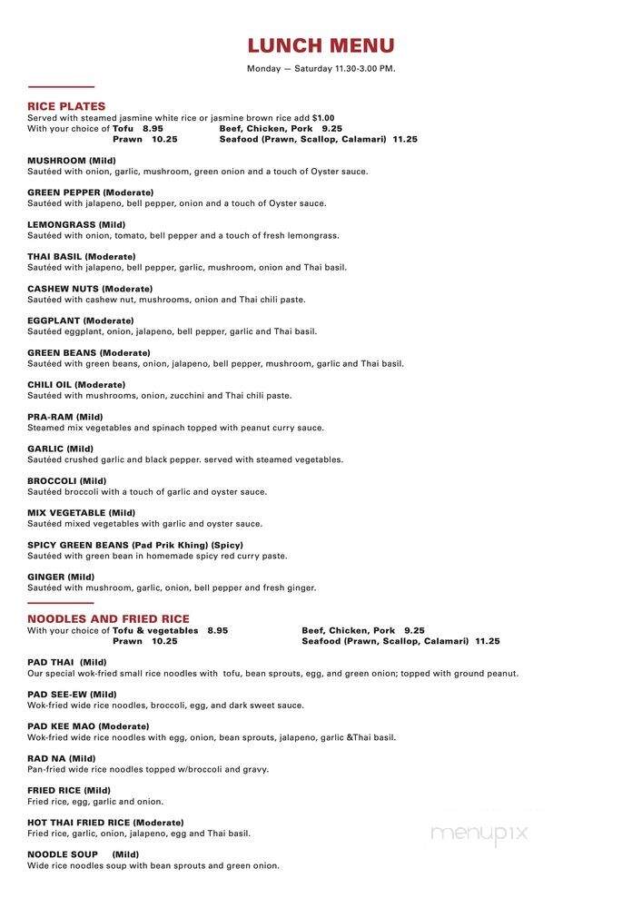 Bangkok Thai Cuisine - Berkeley, CA menu_pic