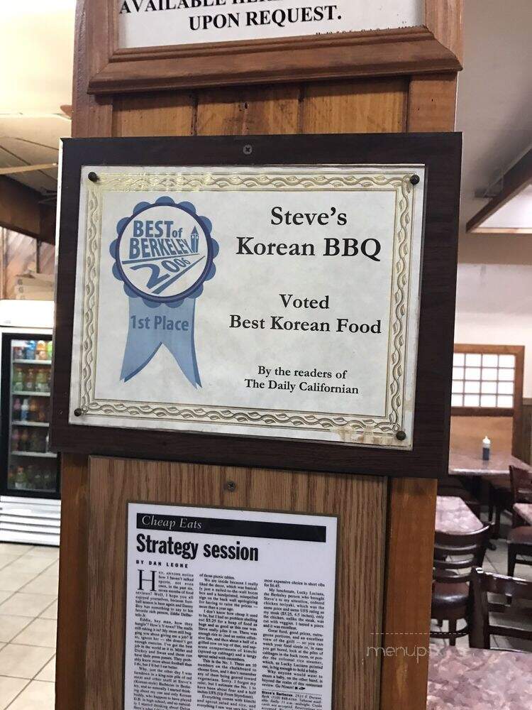 Steve's Bar-B-Que - Berkeley, CA menu_pic