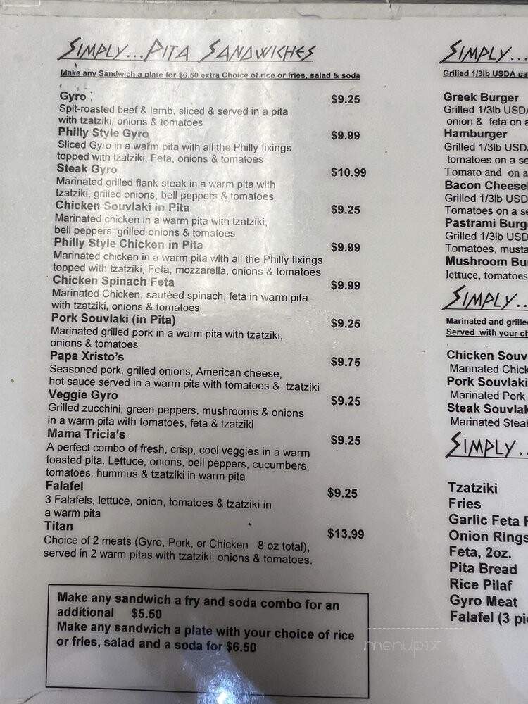 Simply Greek - Oakland, CA menu_pic
