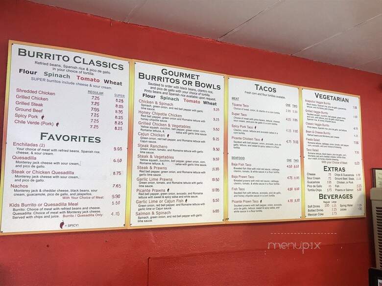 Burrito Shop - Oakland, CA menu_pic