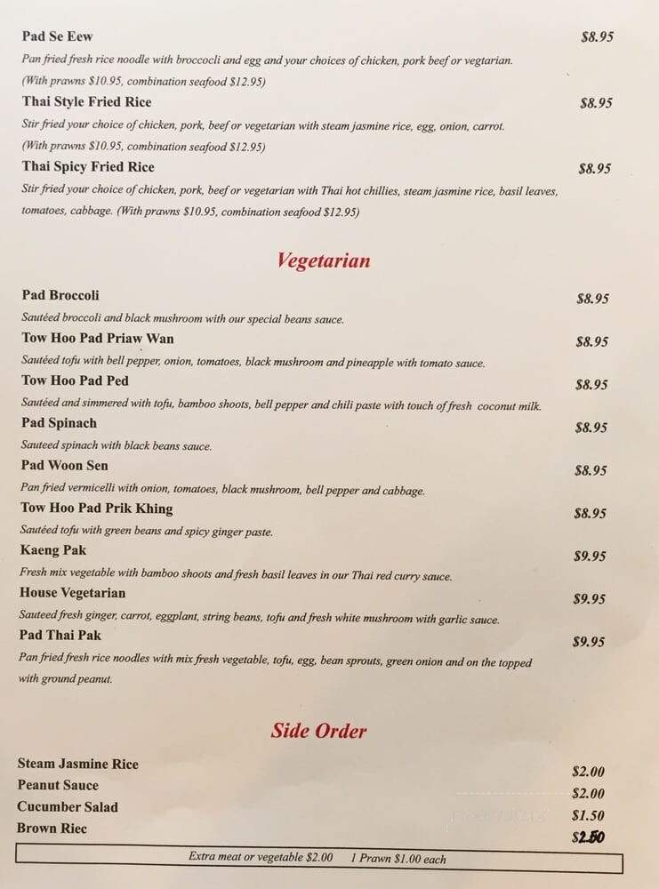 Sabuy Sabuy Thai Cuisine - Oakland, CA menu_pic