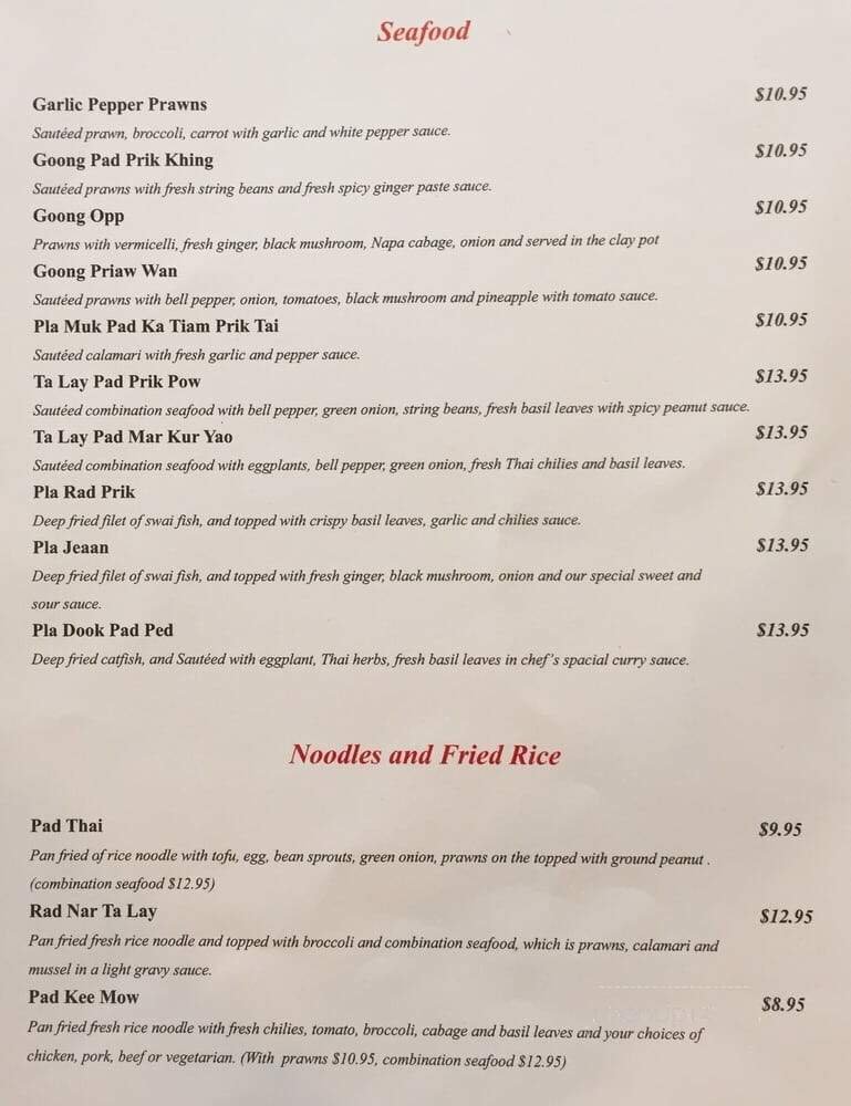 Sabuy Sabuy Thai Cuisine - Oakland, CA menu_pic