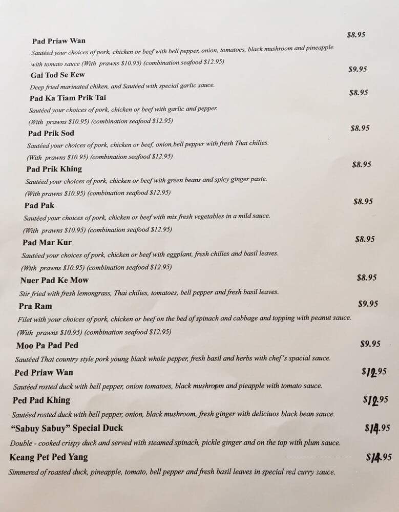 Sabuy Sabuy Thai Cuisine - Oakland, CA menu_pic