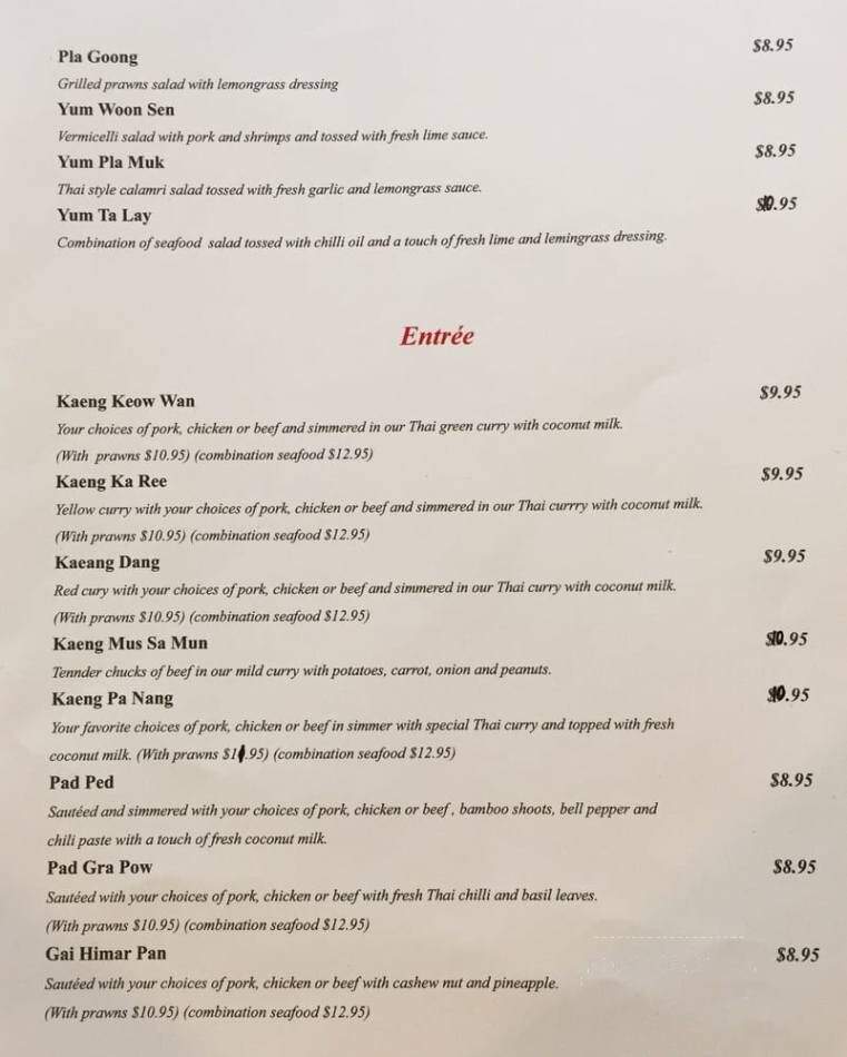 Sabuy Sabuy Thai Cuisine - Oakland, CA menu_pic