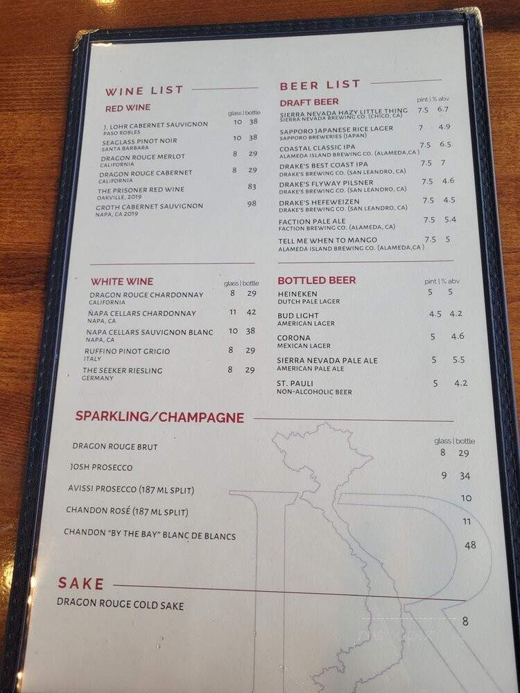 Dragon Rouge - Alameda, CA menu_pic