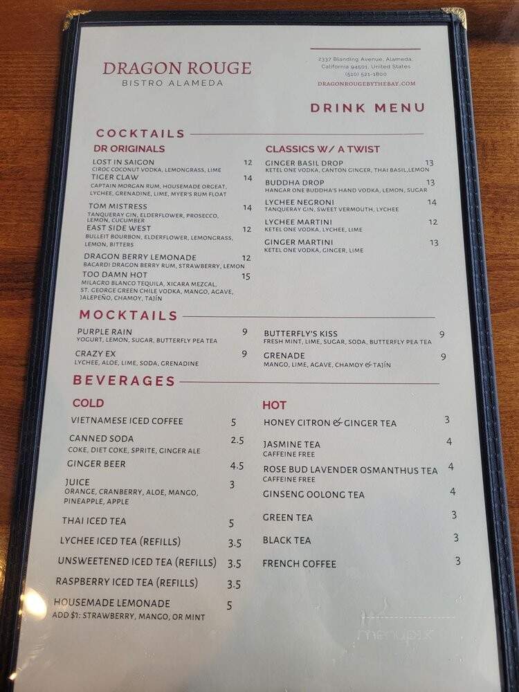 Dragon Rouge - Alameda, CA menu_pic
