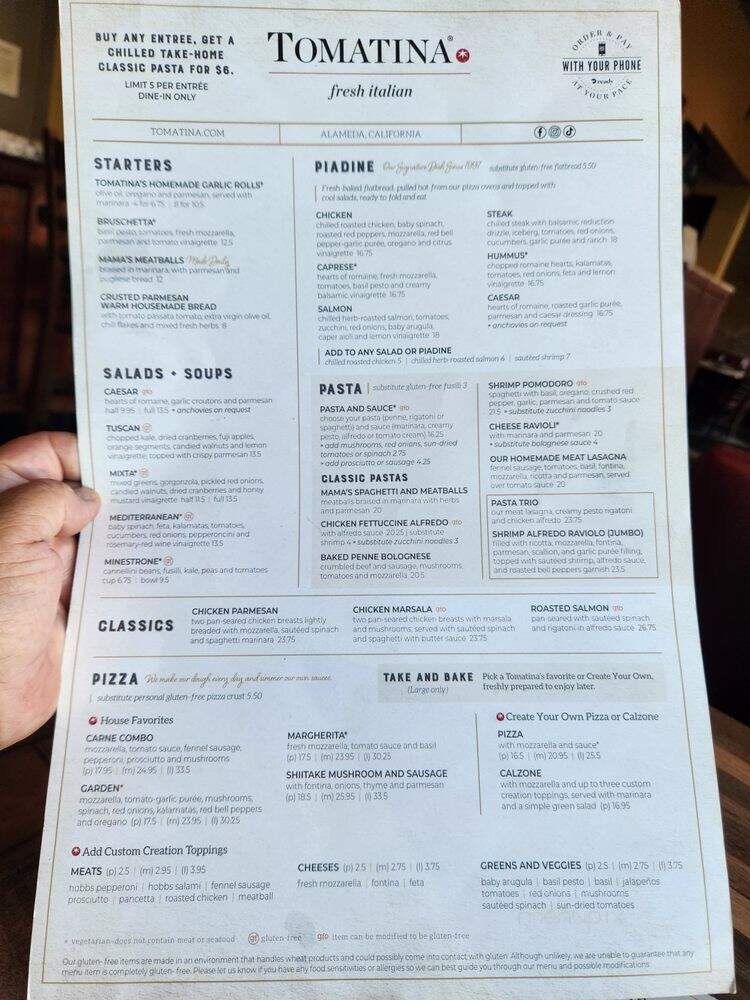Tomatina - Alameda, CA menu_pic