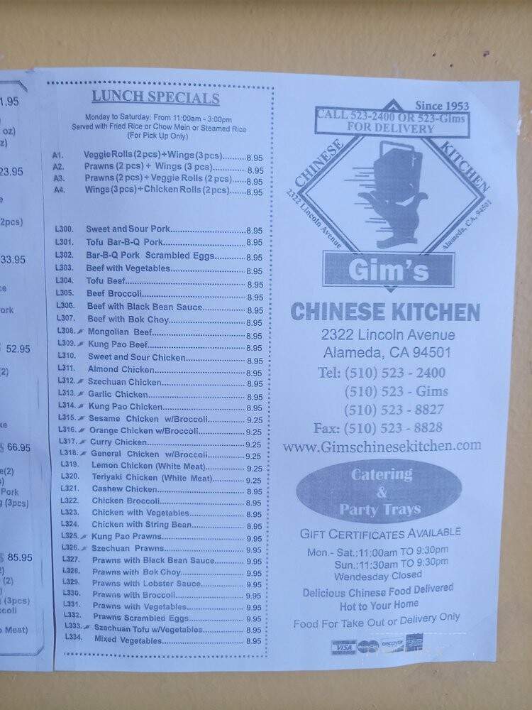 Gim's Chinese Kitchen - Alameda, CA