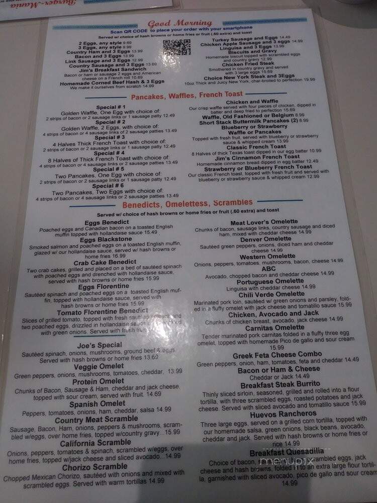 Jim's Coffee Shop - Alameda, CA menu_pic