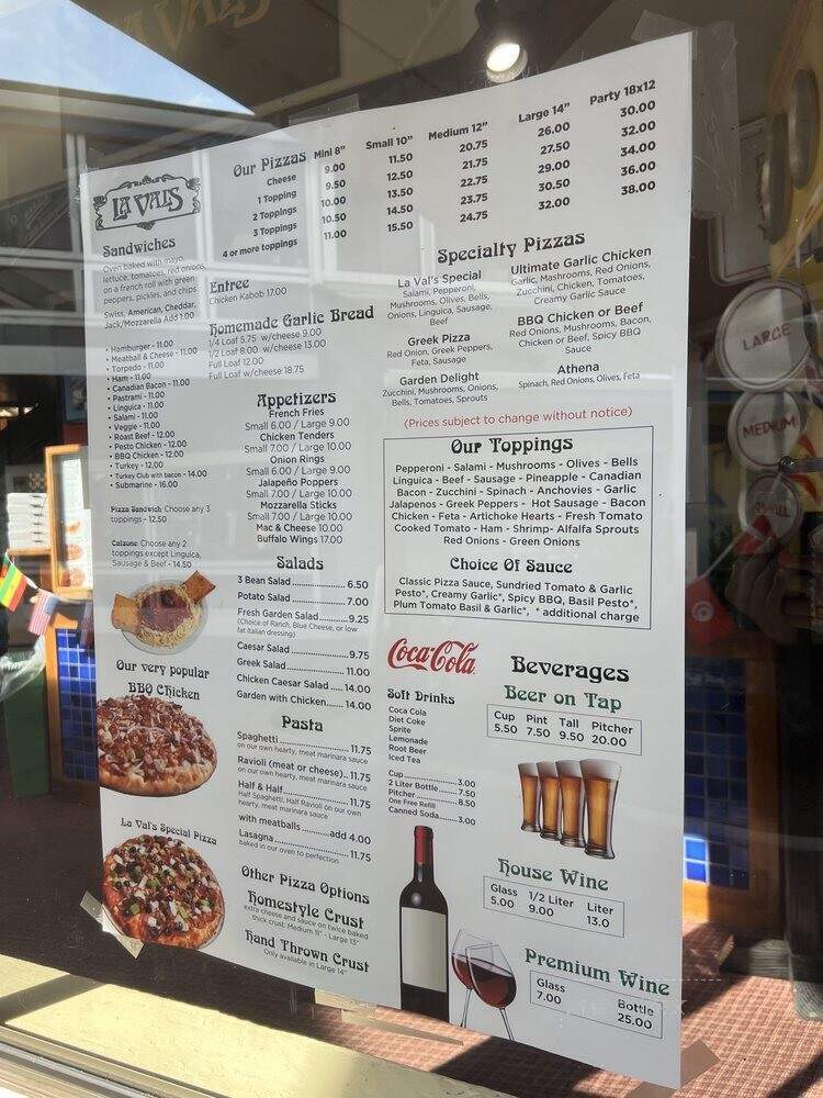 La Val's Pizza - Alameda, CA menu_pic