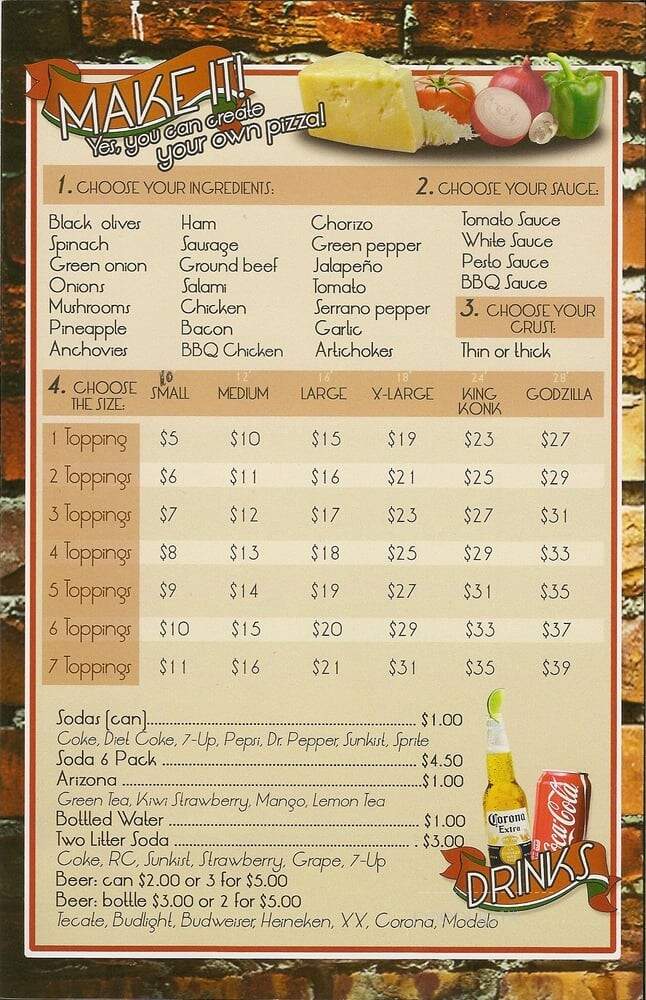 Tony's Pizza - Menlo Park, CA menu_pic