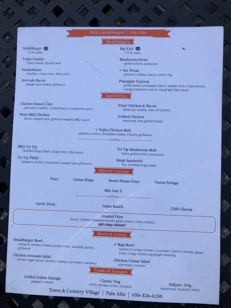 Kirk's Steakburgers - Palo Alto, CA menu_pic