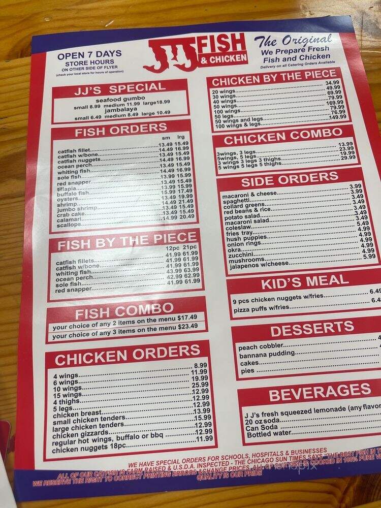 J J Fish & Chicken - Oakland, CA menu_pic