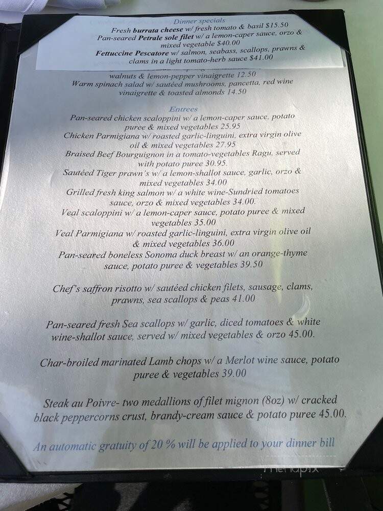 Trellis Restaurant - Menlo Park, CA menu_pic