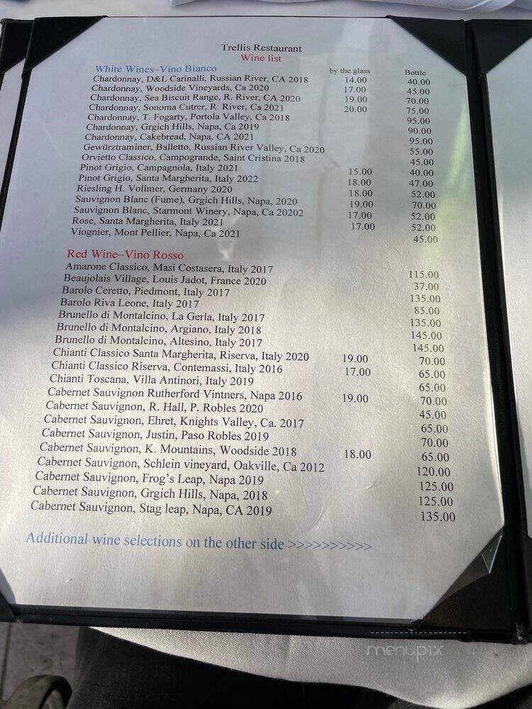 Trellis Restaurant - Menlo Park, CA menu_pic