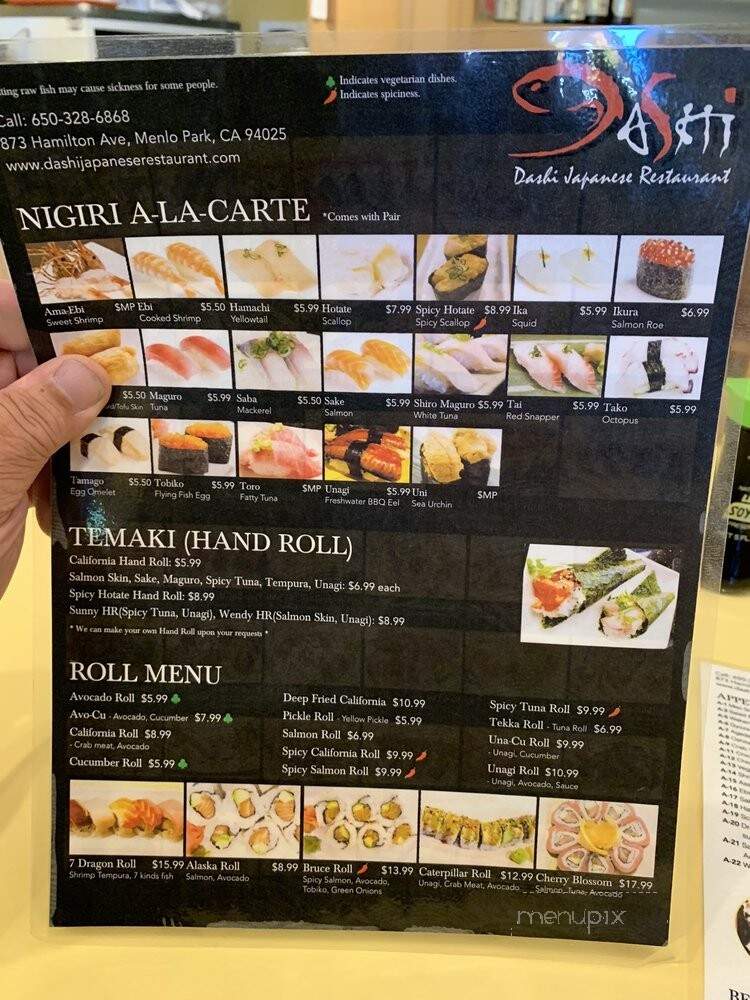 Dashi Japanese Restaurant - Menlo Park, CA menu_pic