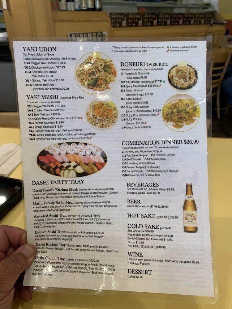 Dashi Japanese Restaurant - Menlo Park, CA menu_pic