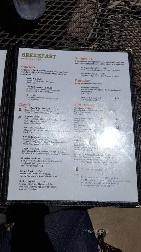 Skywest Restaurant - Hayward, CA menu_pic