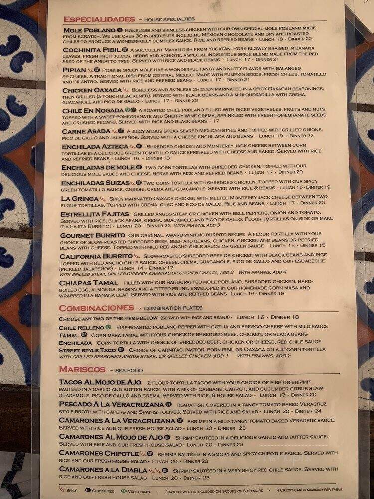 Estrellita Restaurant - Los Altos, CA menu_pic