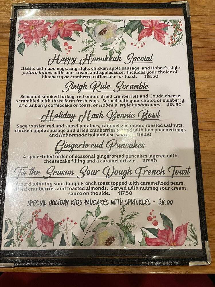Hobee's Restaurant - Mountain View, CA menu_pic