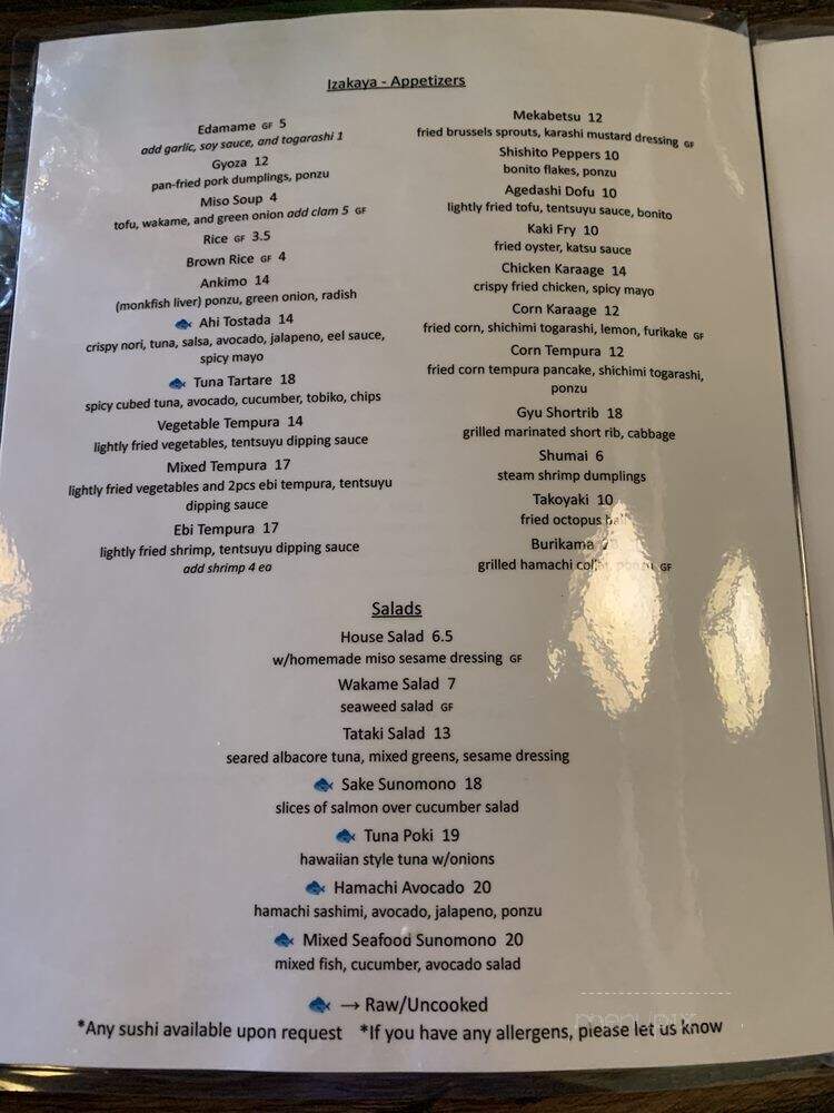 Sumo Japanese Restaurant - Los Altos, CA menu_pic