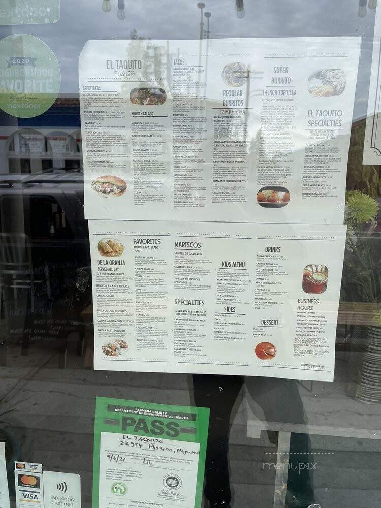 El Taquito - Hayward, CA menu_pic