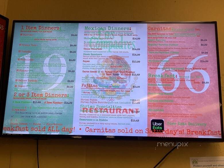 Los Compadres Mexican Food - Hayward, CA menu_pic