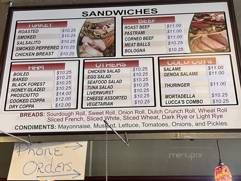 Luccas Italian Delicatessen - Castro Valley, CA menu_pic