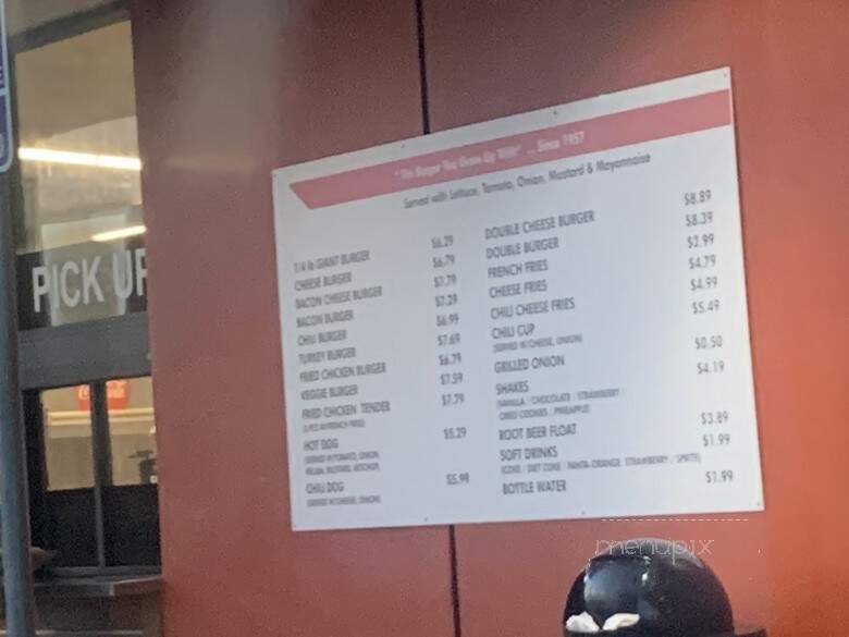 Giant Burger - Hayward, CA menu_pic