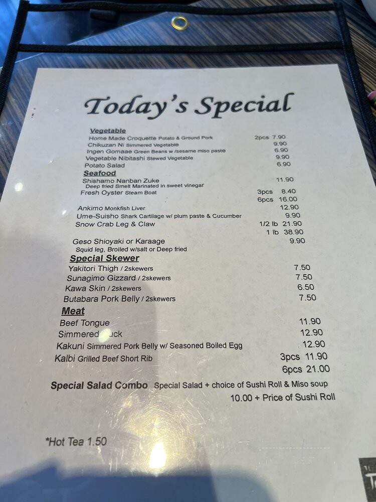 Sushitomi Restaurant - Mountain View, CA menu_pic