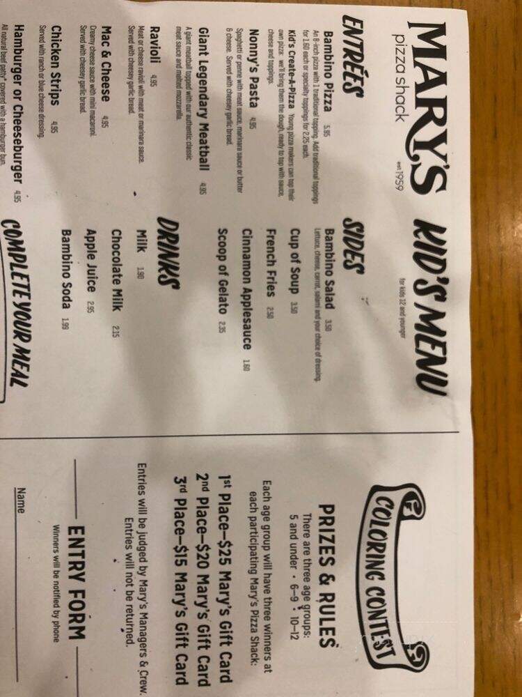 Mary's Pizza Shack - Fairfield, CA