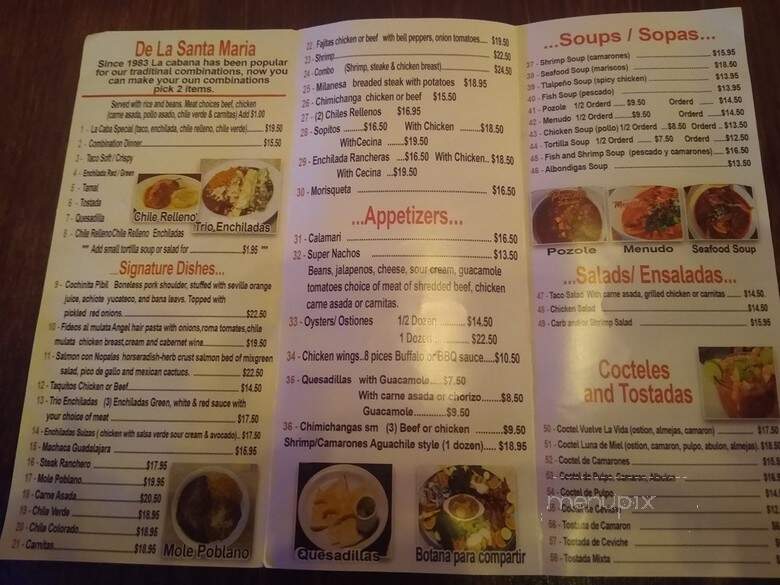 La Cabana - Newark, CA menu_pic
